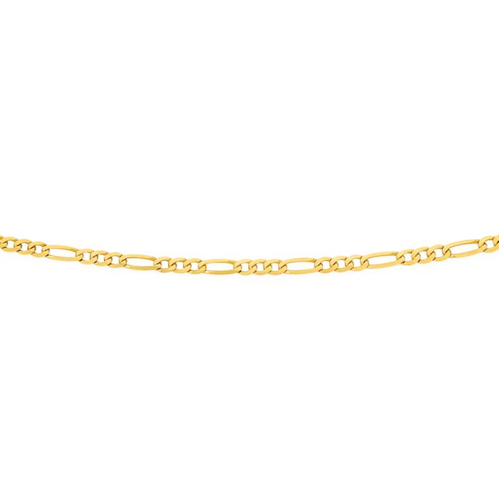 9ct Gold 45cm Solid Figaro 3+1 Chain