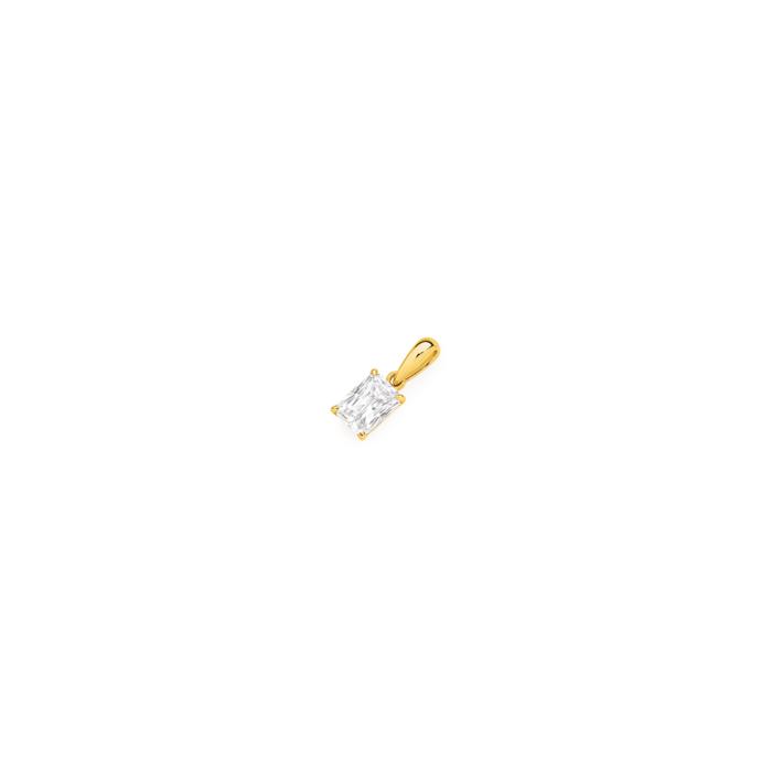 9ct Gold Cubic Zirconia Pendant