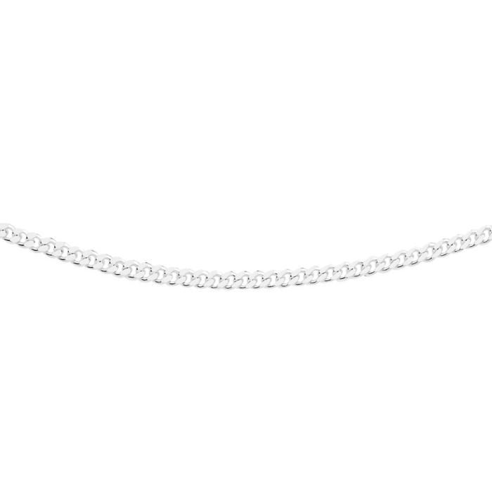 Italian Made Sterling Silver 50cm Solid Dia-Cut Curb Chain