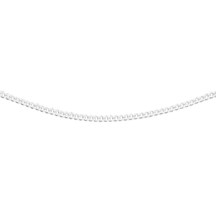 Italian Made Sterling Silver 55cm Solid Dia-Cut Curb Chain