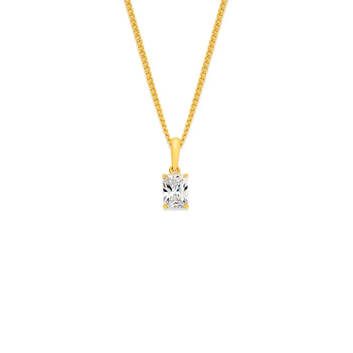 9ct Gold Cubic Zirconia Pendant