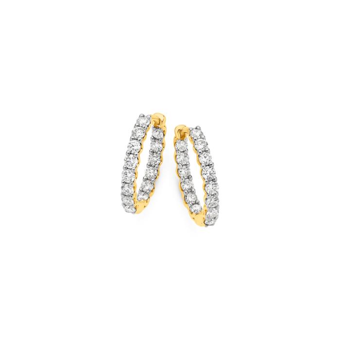 Alora 10ct Gold Lab Grown Diamond Inside Out Huggie Earrings