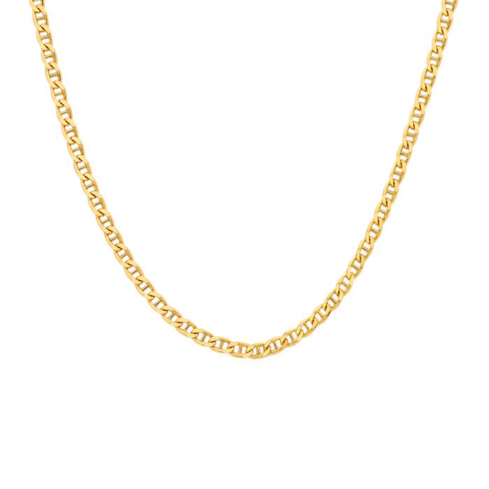9ct Gold 45cm Solid Diamond-Cut Marine Chain