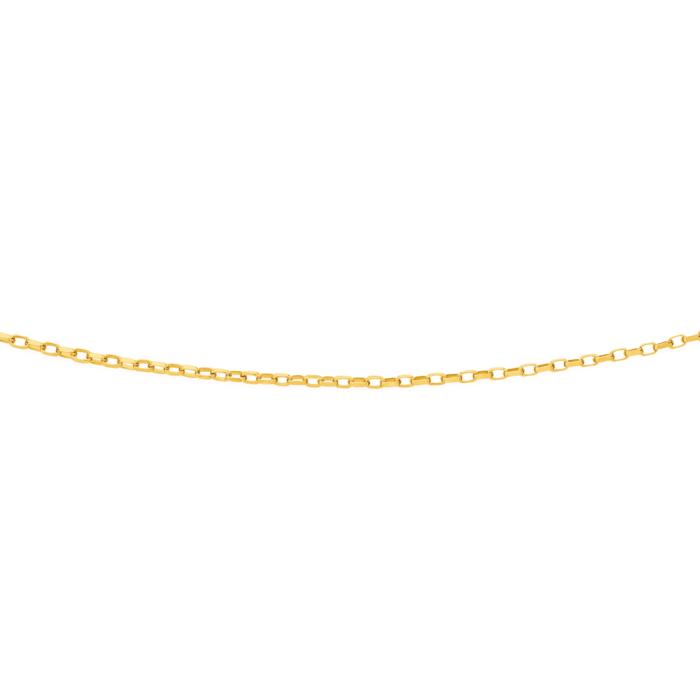 9ct Gold 50cm Solid Diamond-Cut Oval Belcher Chain