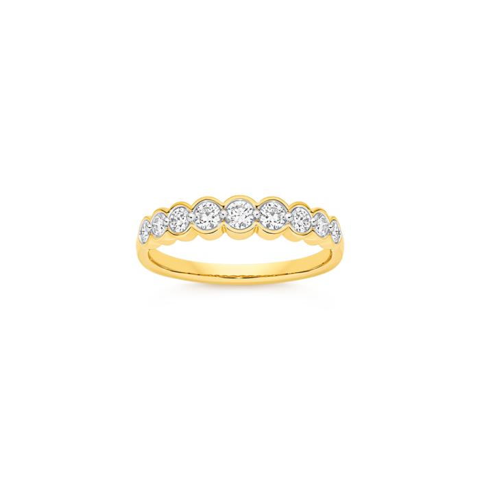 Alora 9ct Gold Lab Grown Diamond Semi Bezel Set Band