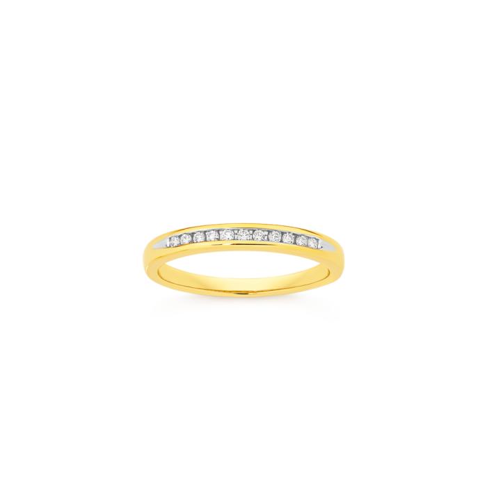 9ct Gold Diamond Channel Set Band