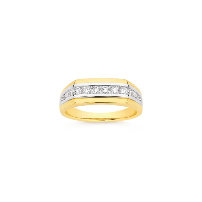 9ct Gold 0.50ct Lab Grown Diamonds Channel Set Gents Ring