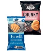Kettle Chunky Potato Chips 150g or Tyrrells Potato Crisps 165g
