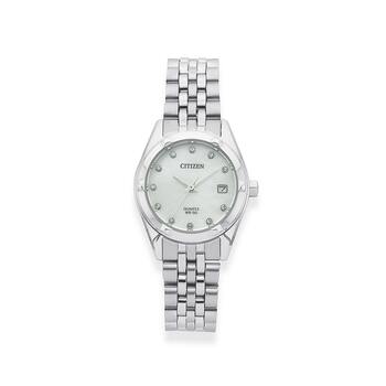 Citizen Ladies Q Silver Tone Watch (Model: EU6050-59D)