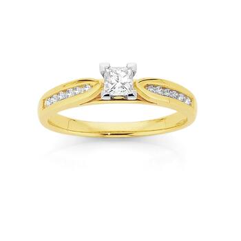 18ct Two Tone Diamond Engagement Ring