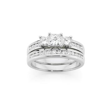 18ct White Gold Diamond Bridal Ring Set