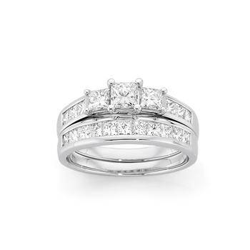 18ct White Gold Diamond Bridal Ring Set