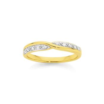 9ct Gold Diamond Twist Ring