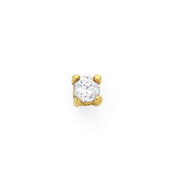 9ct Gold Guys Single 0.05ct Total Diamond Weight Stud Earring
