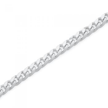 Silver 21cm Solid Curb Bracelet