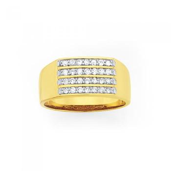 9ct Gold Men's Diamond Ring 0.50ct Total Diamond Weight