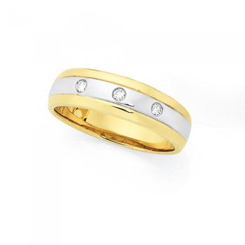 9ct Gold Two Tone Men's Diamond Ring