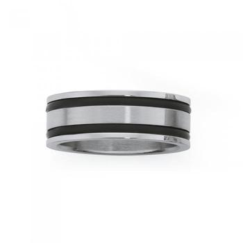 Steel Double Black Neoprene Ring