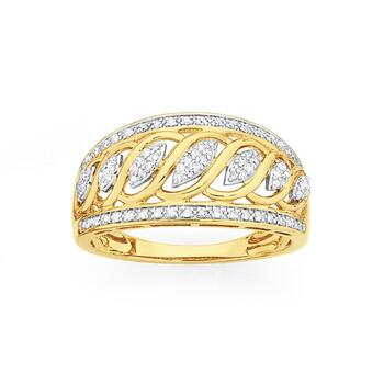9ct Gold Diamond Dress Ring