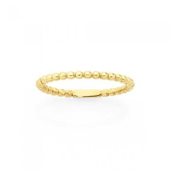 9ct Gold Dotted Stacker Ring