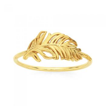 9ct Gold 'Feather' Ring
