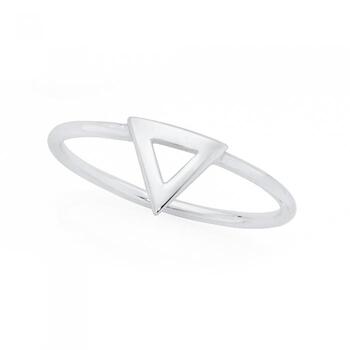 Silver Geo Open Triangle Ring