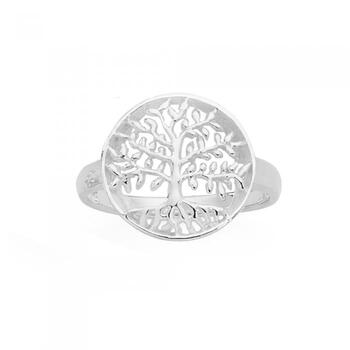 Silver Round Tree of Life Dress Ring
