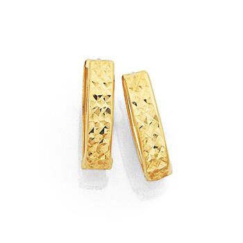 9ct Gold Oval Huggie Earrings