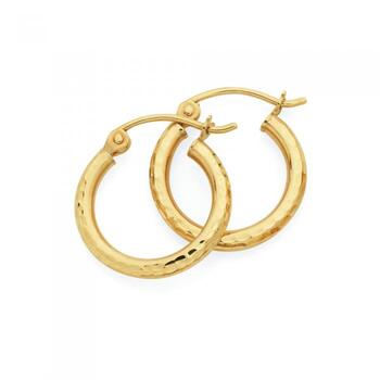 9ct Gold 12mm Hoop Earrings