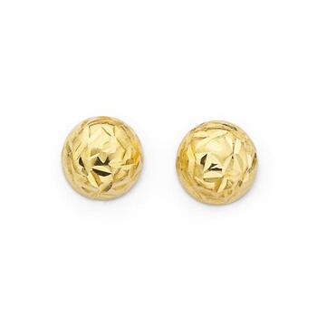 9ct Gold 6mm Dome Stud Earrings