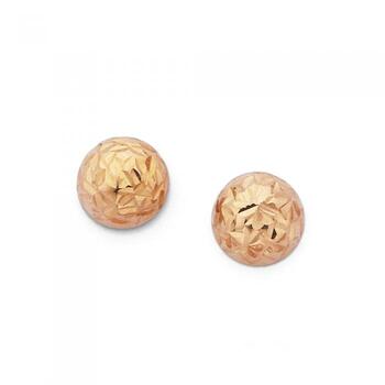9ct Rose Gold 6mm Dome Stud Earrings