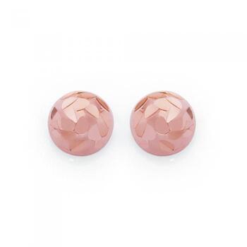 9ct Rose Gold 4mm Dome Stud Earrings