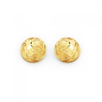 9ct Gold 4mm Dome Stud Earrings