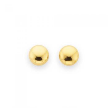 9ct Gold 4mm Flat Ball Stud Earrings