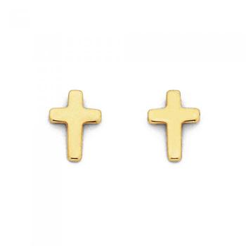 9ct Gold Cross Stud Earrings