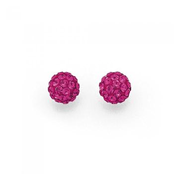 Sterling Silver Pink Crystal Studs