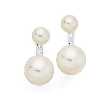 Silver Shell Based Pearl Small & Large Ear swing