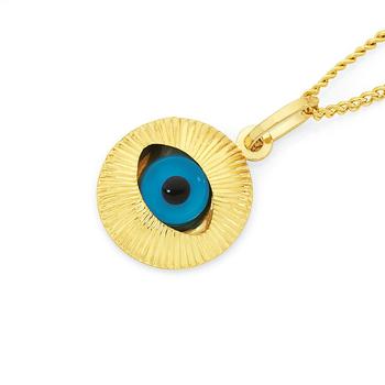 9ct Gold Blue Evil Eye Pendant
