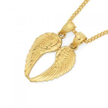 9ct Gold Angel Wings Share Pendant