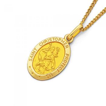 9ct 12x16mm Oval St. Christopher Medal