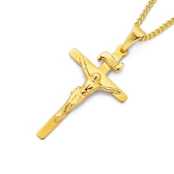 9ct Gold 25mm Crucifix Pendant