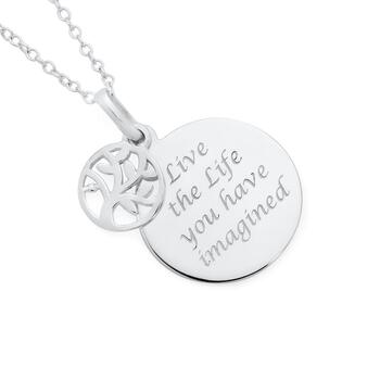 Silver Live The Life Pendant