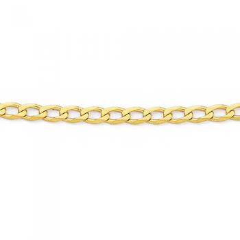 Solid 9ct Gold 55cm Open Curb Chain