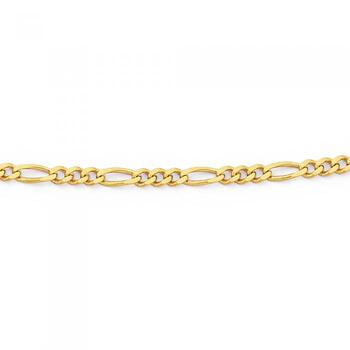 9ct Gold Solid 50cm 3+1 Figaro Chain