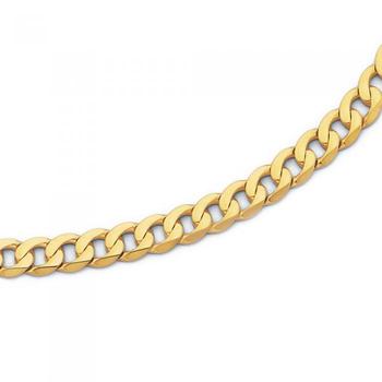 Solid 9ct Gold 55cm Bevelled Curb Chain