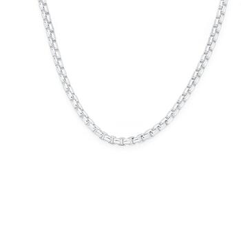 Silver 50cm Rounded Box Chain