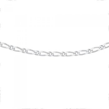 Silver 45cm 1+1 Figaro Chain