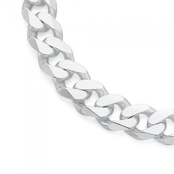 Silver 55cm Heavy Curb Chain