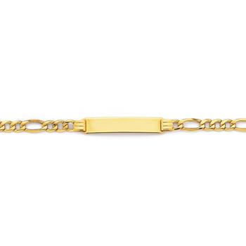 9ct 19cm Figaro 3+1 ID Bracelet