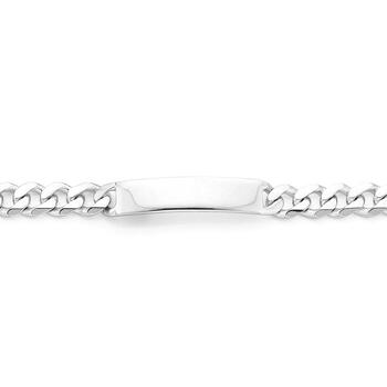 Silver 21cm Curb Identity Bracelet